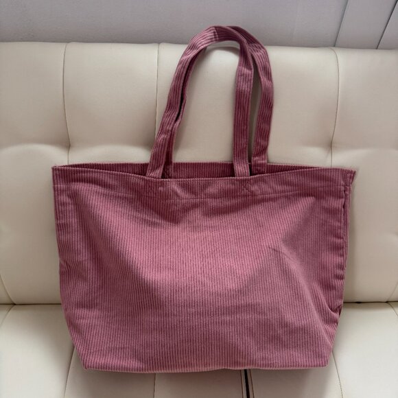 Sezane limited edition super soft velvet corduroy tote bag, rosewood pink, NWOT - Picture 2 of 4